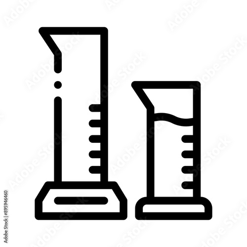 graduated cylinder line icon