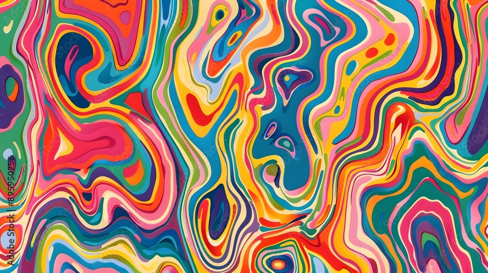 Vibrant Swirling Fluid Abstract Digital Art Pattern with Mesmerizing Multicolor Psychedelic Design Vibrant Swirling Fluid Abstract Digital Art Pattern with Mesmerizing Multicolor Psychedelic Design
