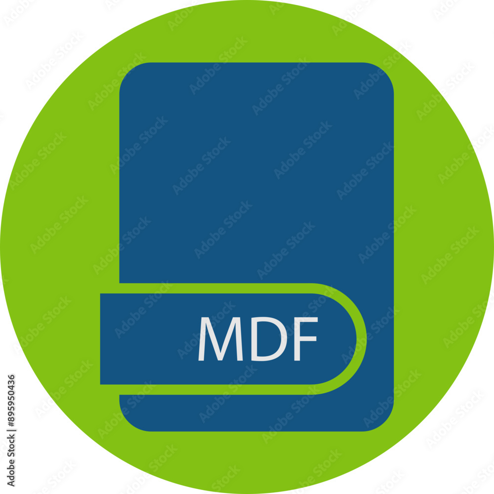MDF File format icon circular shape MDF File format icon circular shape