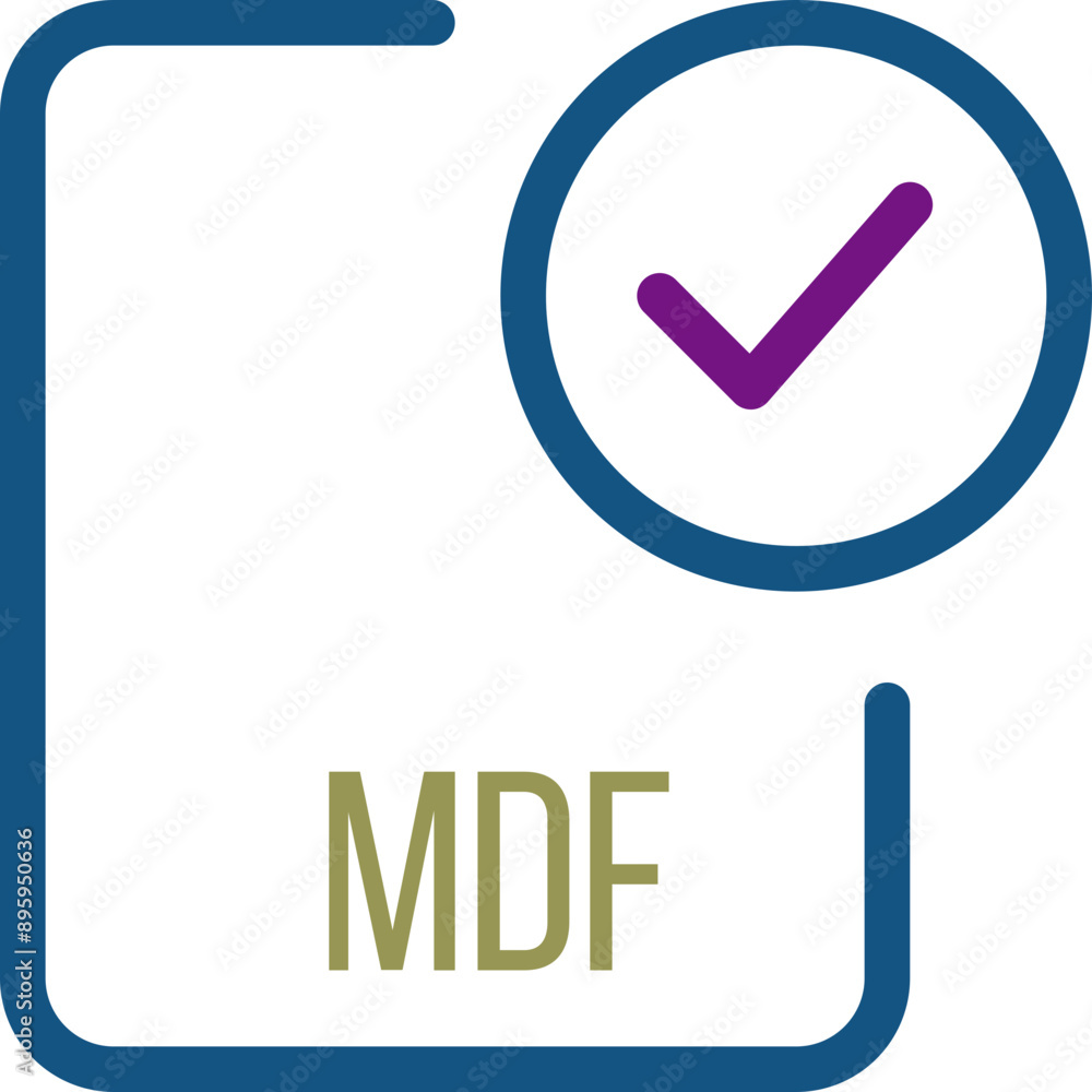 MDF File icon with checked mark MDF File icon with checked mark