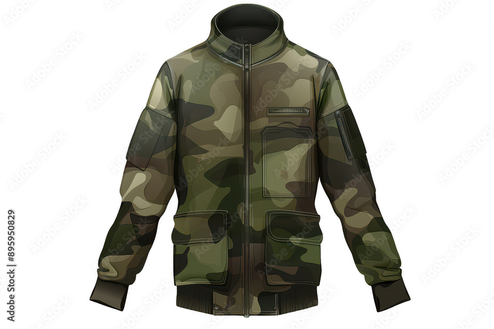 Military camouflage jacket on a transparent background Military camouflage jacket on a transparent background