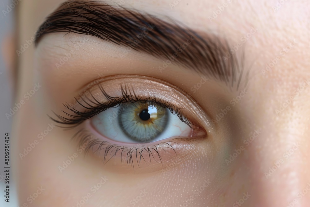 elegant woman showcasing perfect eyebrow lamination, exuding confidence and beauty elegant woman showcasing perfect eyebrow lamination, exuding confidence and beauty