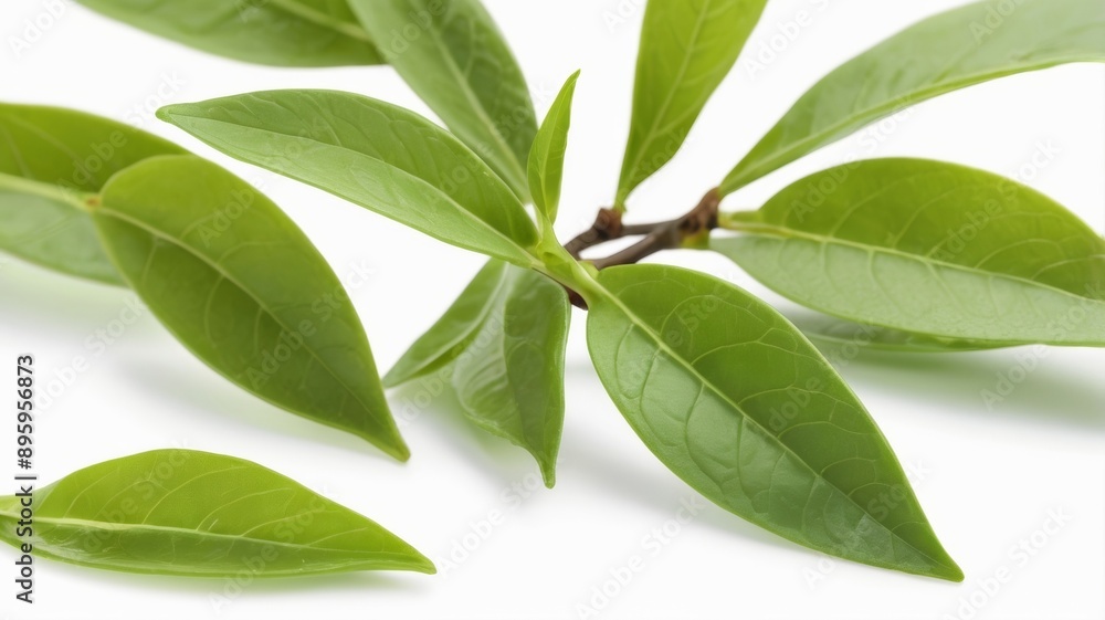 Green tea leaf isolated on white background Green tea leaf isolated on white background