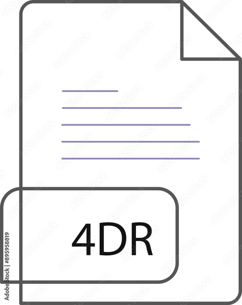 4DR File extension icon crisp corners thick outline 4DR File extension icon crisp corners thick outline