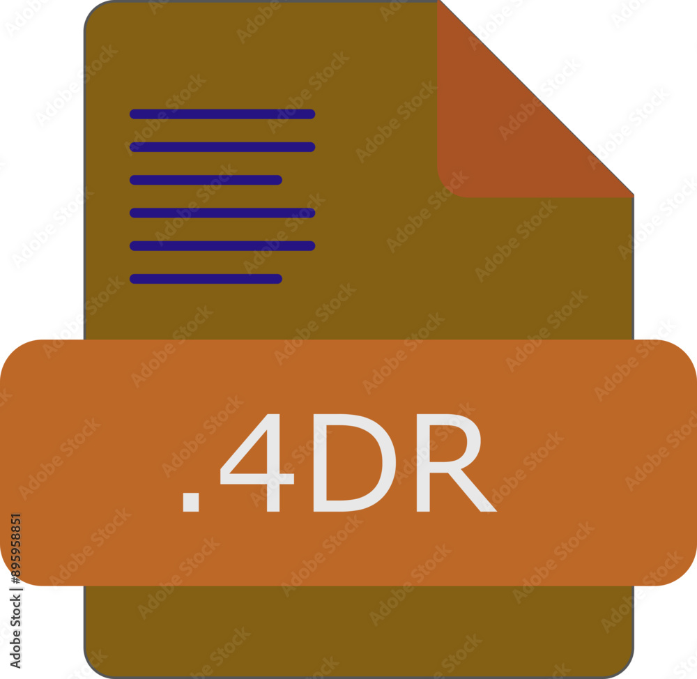 4DR File extension icon inside fill with lines fill 4DR File extension icon inside fill with lines fill