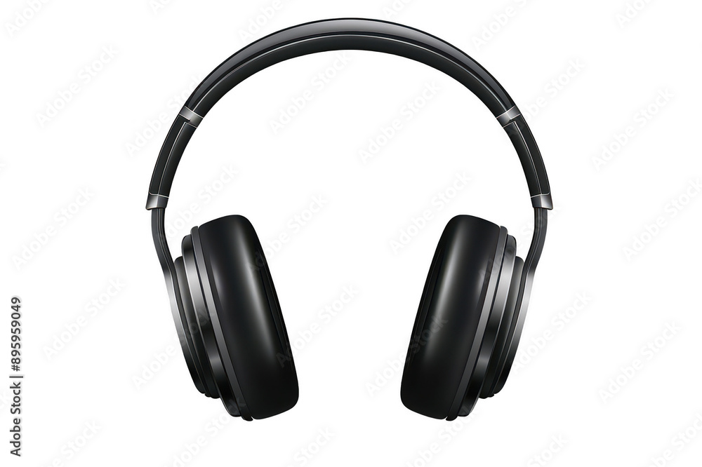 Headphones with soft ear pads on a transparent background Headphones with soft ear pads on a transparent background