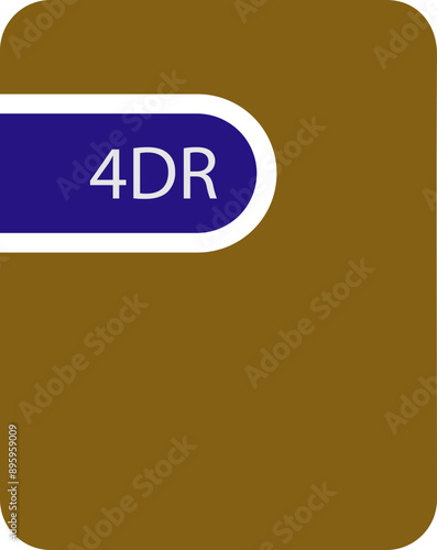 4DR File icon black fill and empty for symbol