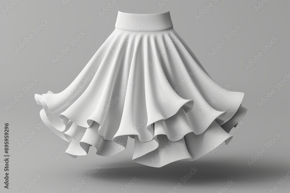 Elegant white skirt displayed on a minimalist background, showcasing fashion and style. Elegant white skirt displayed on a minimalist background, showcasing fashion and style.
