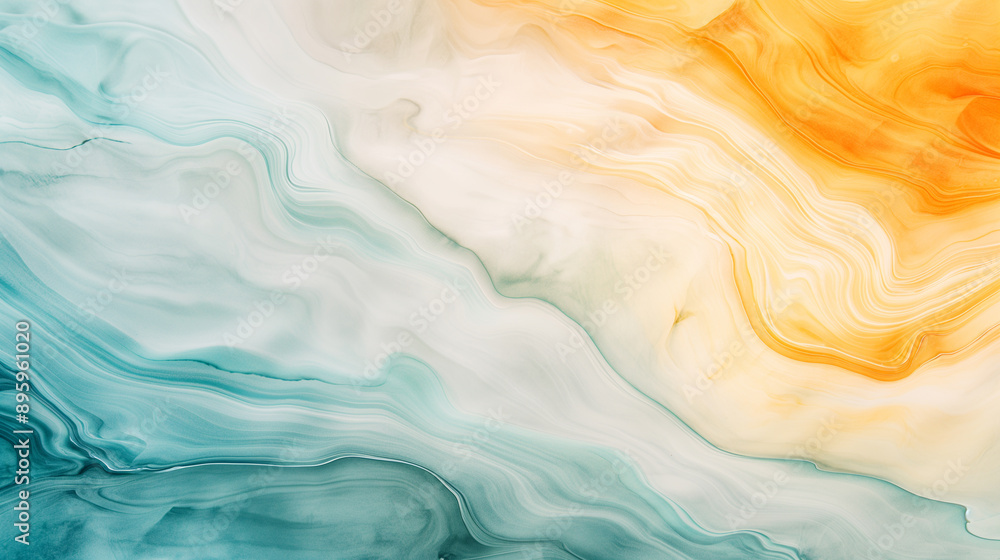 Obraz premium A painting of a wave with a blue and green background
