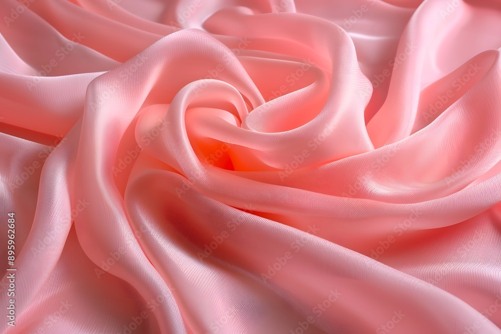 Obraz premium Elegant Pink Satin Fabric Draped in Soft Waves