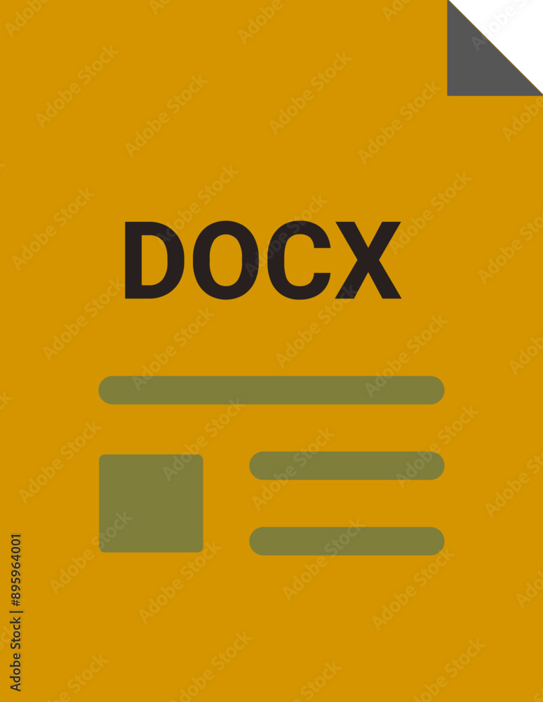 DOCX with deep and minimal colors and folded icon DOCX with deep and minimal colors and folded icon