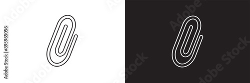 paper clip icon white and black color
