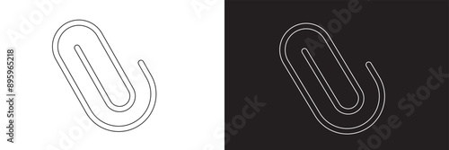 paper clip icon white and black color
