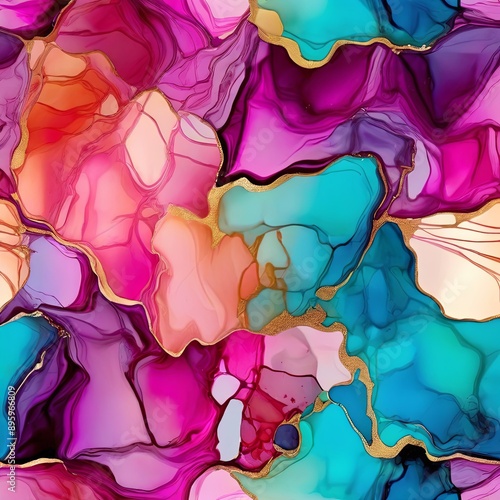 Seamless abstract pattern in watercolor style. Hand-drawn illustration.