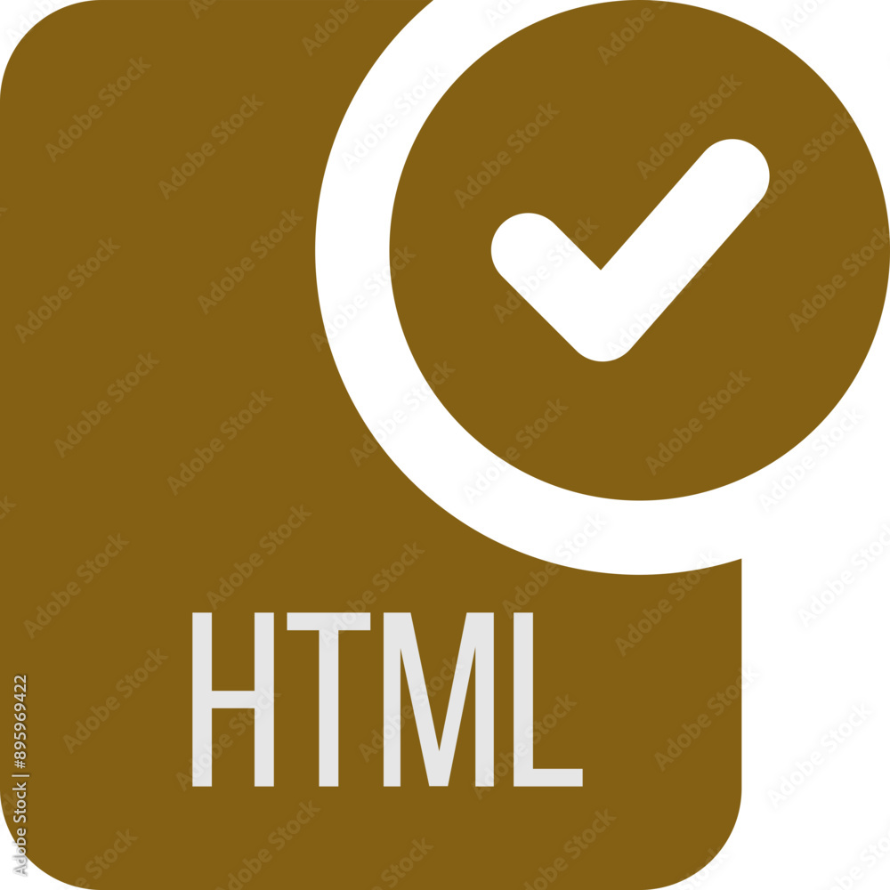 HTML ip file icon with black checked mark HTML ip file icon with black checked mark