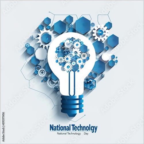 Vector illustration concept of National Technology Day in India. photo