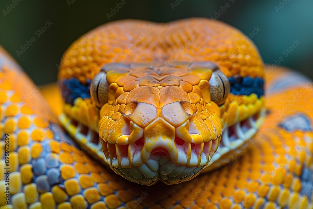Stunning Close-Up of a Vibrantly Colored Snake with Intricate Patterns Stunning Close-Up of a Vibrantly Colored Snake with Intricate Patterns