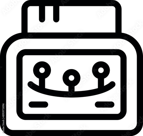 Black outline icon representing an ultrasound machine displaying a fetus during a prenatal examination