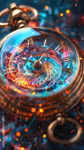 Wallpaper Mural Clock that is sitting on a table with many lights Torontodigital.ca