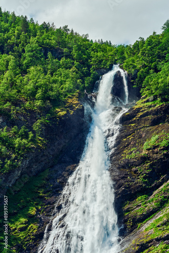 Avdalsfossen Waterfall of the Utladalen Valley, in Western Norway.