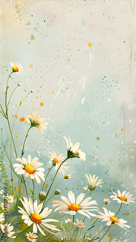 Blank paper with background illustration