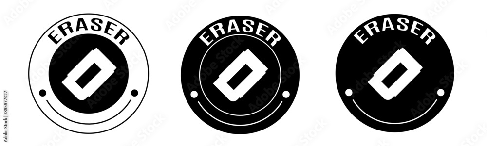 Black and white illustration of eraser icon in flat. Stock vector. Black and white illustration of eraser icon in flat. Stock vector.