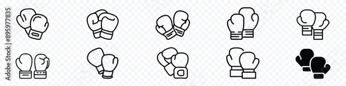 Boxing gloves icon set, boxing gloves logo vector icon, boxing gloves icon, The boxing icon. Sport symbol. Collection of Boxing Gloves, Boxing glove vector isolated icon.