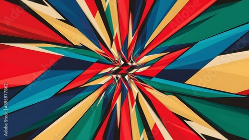 Wallpaper Mural Abstract Geometric wallpaper background banner design concept with bright colors and sharp shapes Torontodigital.ca