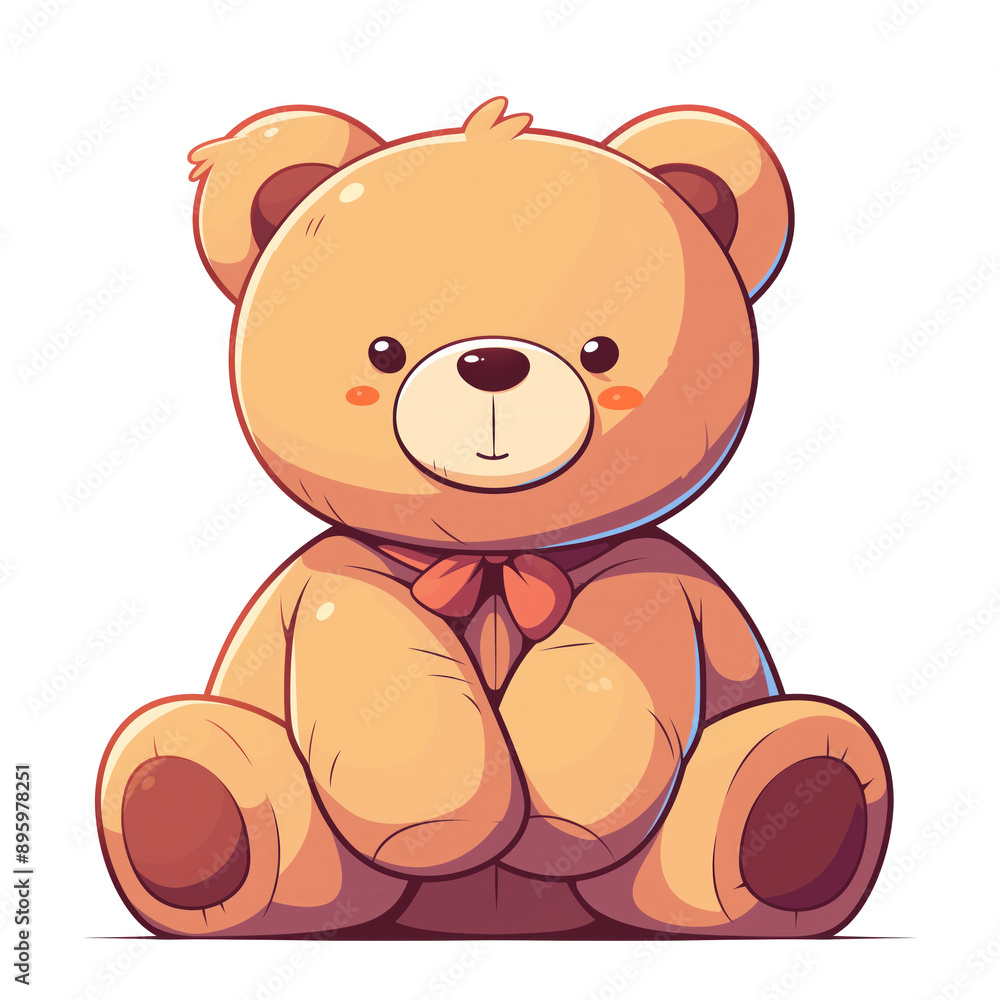 Cute Teddy Bear with a small ribbon Cute Teddy Bear with a small ribbon