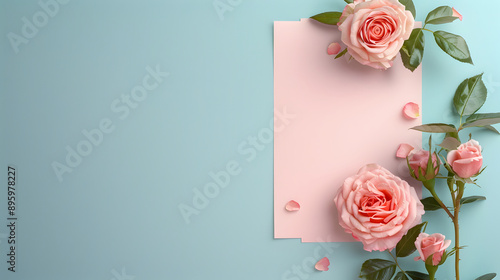 Blank paper with background illustration