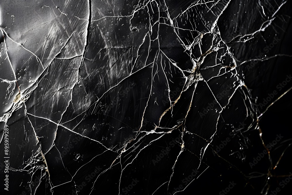 Intricate Patterns of Cracked Black Surface Intricate Patterns of Cracked Black Surface