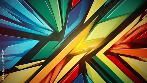 Wallpaper Mural Abstract Geometric wallpaper background banner design concept with bright colors and sharp shapes Torontodigital.ca