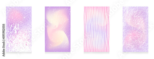Four vertical gradient background story featuring a trendy pastel color palette with abstract grunge, lines and cracked textures