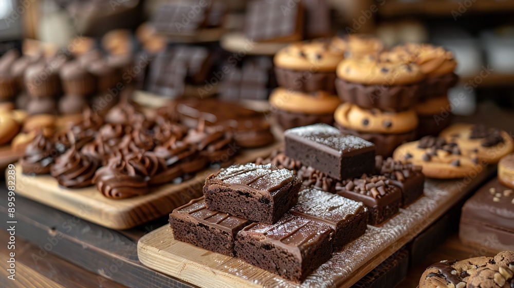 Delicious Chocolate Treats in Bakery Delicious Chocolate Treats in Bakery