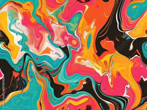 Bright fluid paint flat pat...