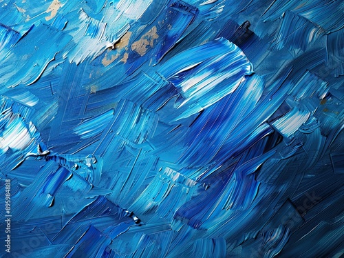 Blue watercolor paint wall ...