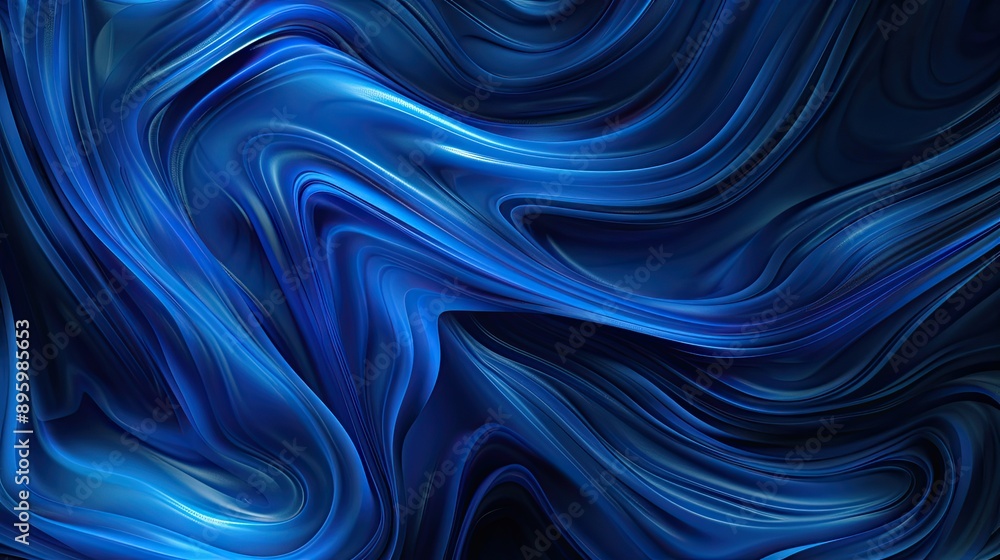Abstract blue swirls on a black background Abstract blue swirls on a black background