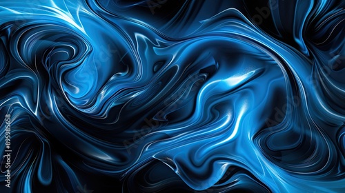 Abstract blue swirls on a b...