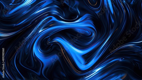 Abstract blue swirls with s...