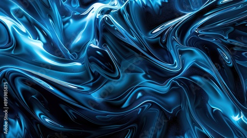 Abstract blue swirls with s...