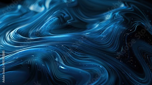 Abstract blue swirls with s...