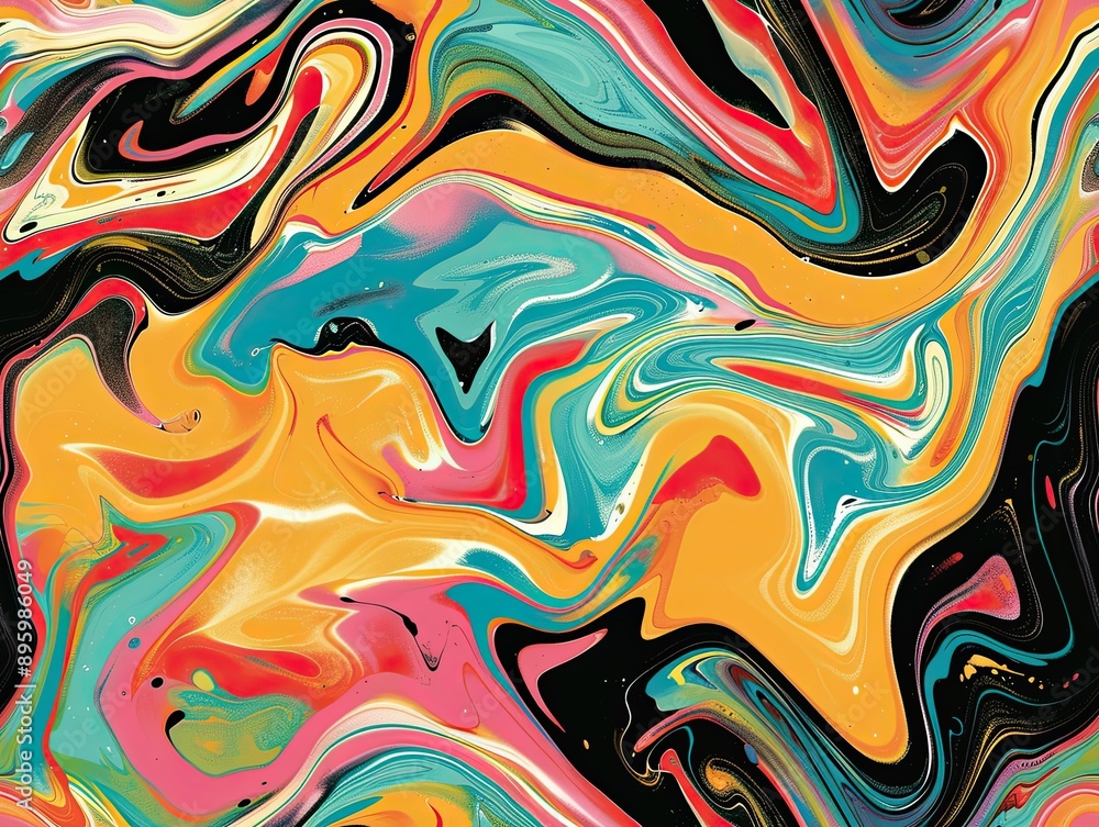 Bright fluid paint flat pattern Dynamic liquid shapes seamless background Bright fluid paint flat pattern Dynamic liquid shapes seamless background