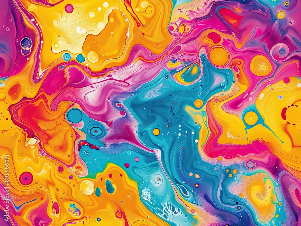 Bright fluid paint flat pattern Dynamic liquid shapes seamless background Bright fluid paint flat pattern Dynamic liquid shapes seamless background