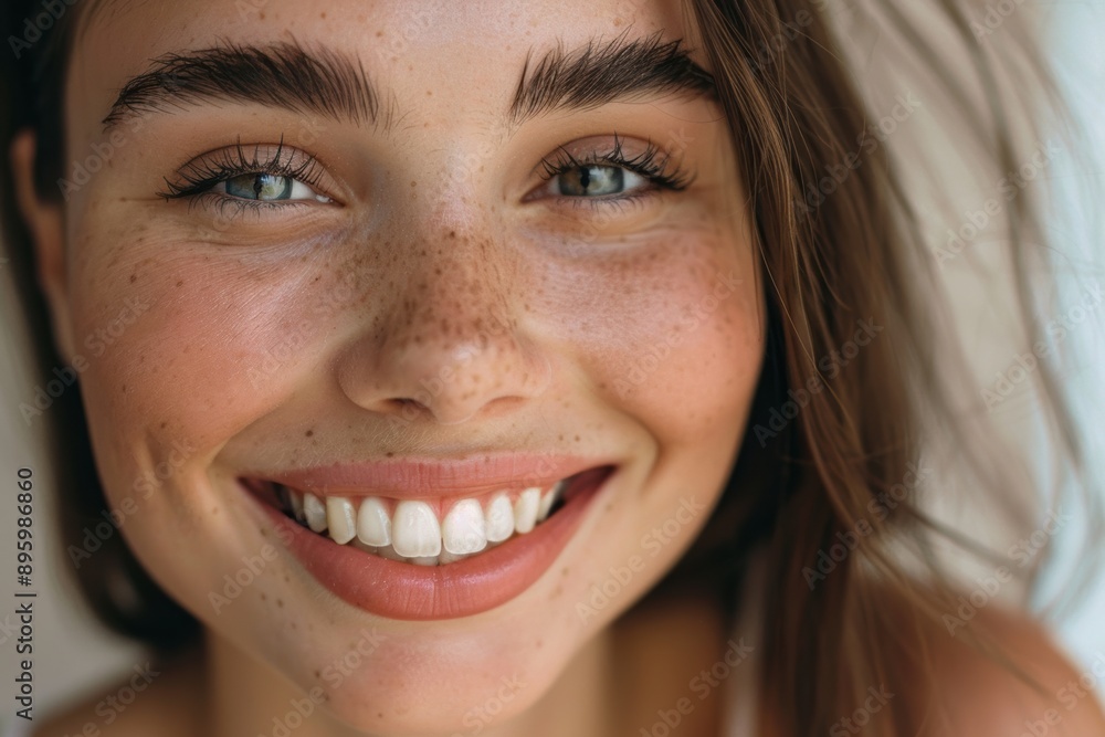 Fototapeta premium elegant woman showcasing perfect eyebrow lamination, exuding confidence and beauty