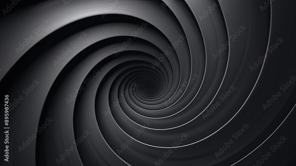Fototapeta premium Black background with a gray spiral pattern