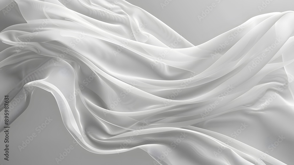Obraz premium Ethereal Flow of White Fabric in Soft Light