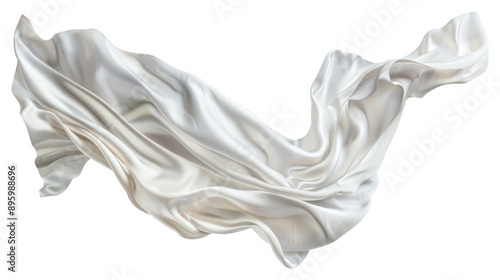 PNG  Elegant flowing white silk fabric