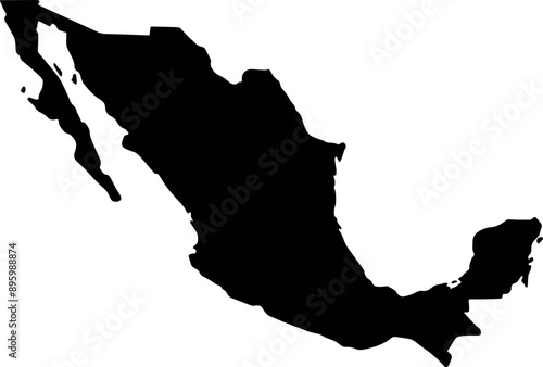 Mexico travel color illustration map