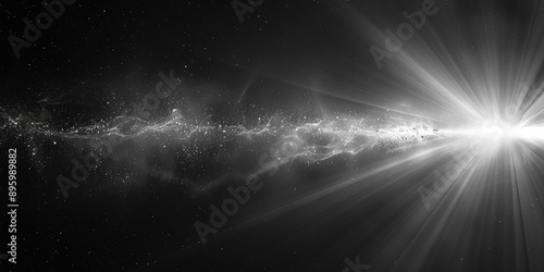 Futuristic Black and White Background with Rays © Ivan