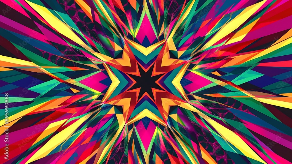 Abstract Geometric wallpaper background banner design concept with bright colors and sharp shapes